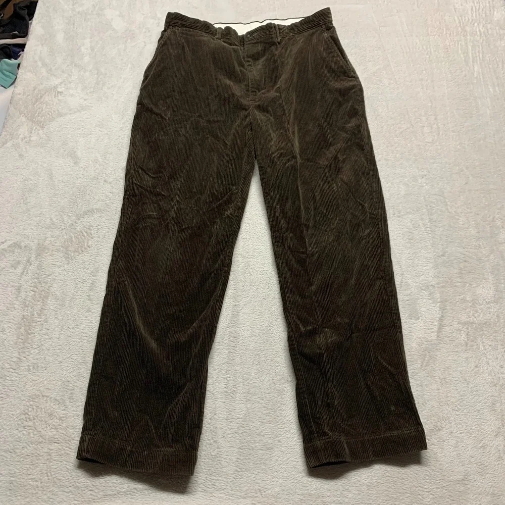 Vtg 90s Polo Ralph Lauren Mens 36x29 Corduroy Pants Khaki Brown Old Money Preppy